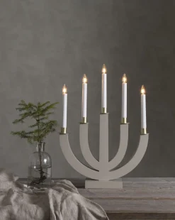 ELI Träljusstake 7L 47cm Beige