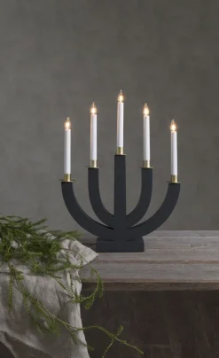 ELI Träljusstake 7L 47cm Grå