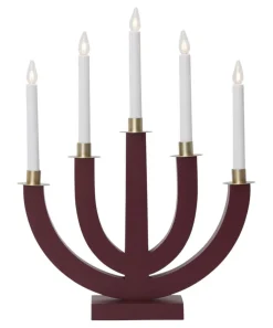 ELI Träljusstake 7L 47cm Röd