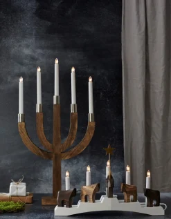 ELIAS Ljusstake 7L 67cm Brun