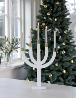 ELIAS Ljusstake 7L 67cm Vit/Guld