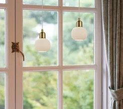 ELIN Fönsterlampa 15cm Matt Mässing/Vit