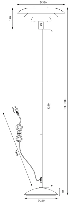 EPSILON Golvlampa 150cm Vit