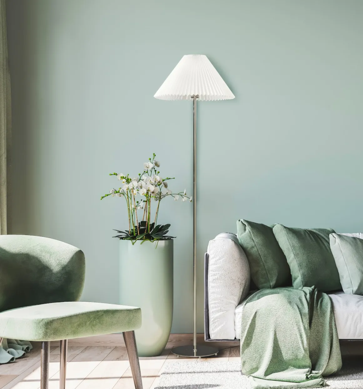 ESTER Golvlampa 136cm Silver