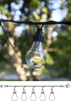 EXTRA SYSTEM LED Ljusslinga 5m 10LED Varmvit/Svart IP44