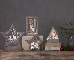 FAUNA Bordsdekoration 28cm 10LED Brun