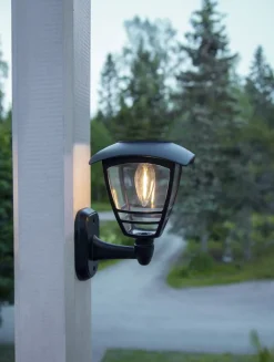 FELIX Solcells-vägglykta 21cm Svart Varmvit IP44