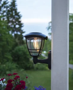 FELIX Solcells-vägglykta 21cm Svart Varmvit IP44