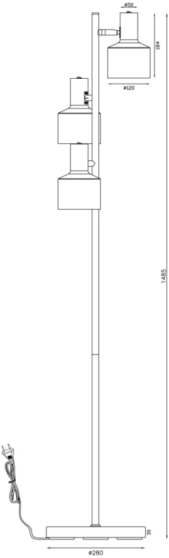 FERDINAND Golvlampa 150cm Svart