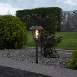 FERGUS Solcells-pollare 35cm Brun