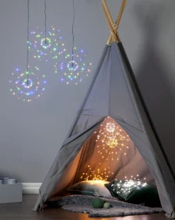 FIREWORK Hängande dekoration 26cm 60LED Dagljus Silver