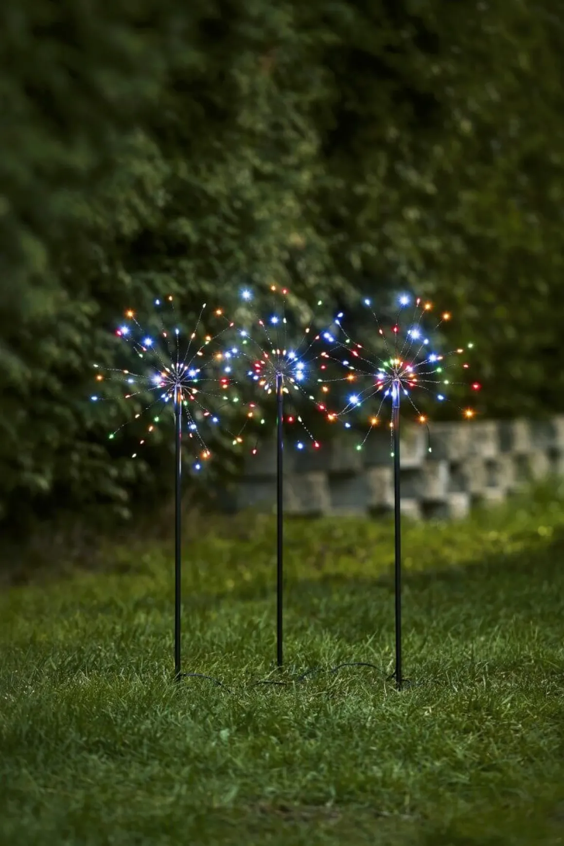 FIREWORK 3-Pack Utedekoration 65cm 180LED Flerfärgad IP44
