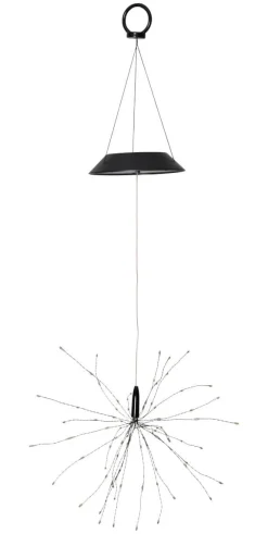 FIREWORK SOLAR Hängande Solcells-dekoration 45cm IP44 Svart