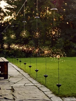 FIREWORK SOLAR Hängande Solcells-dekoration 45cm IP44 Svart