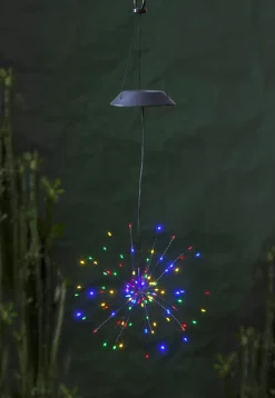 FIREWORK SOLAR Solcellsdekoration 50cm Svart/Flerfärgad