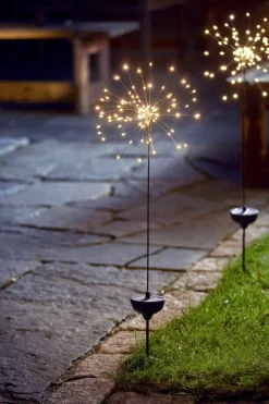 FIREWORK SOLAR Solcells-dekoration 105cm IP44 Svart