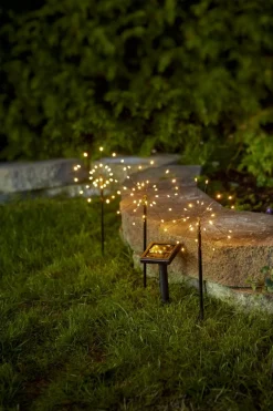 FIREWORK SOLAR Solcellsdekoration 40cm 90LED Svart IP44