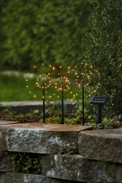 FIREWORK SOLAR Solcellsdekoration 40cm 90LED Svart IP44