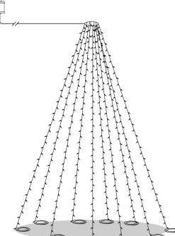 FLAGGSTÅNGSBELYSNING Shiny Warm White 10m 500LEDIP44