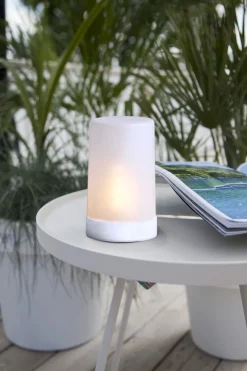 FLAME CANDLE LED Blockljus 14,5cm Vit IP44