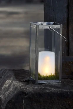 FLAME CANDLE LED Blockljus 14,5cm Vit IP44