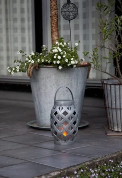 FLAME Solcellsdekoration 23cm Grå IP44