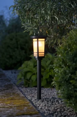 FLAME Solcells-pollare 53cm Svart