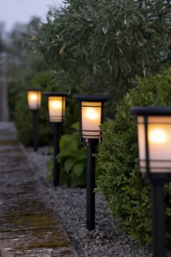 FLAME Solcells-pollare 53cm Svart