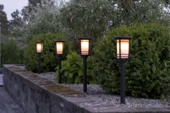 FLAME Solcells-pollare 53cm Svart