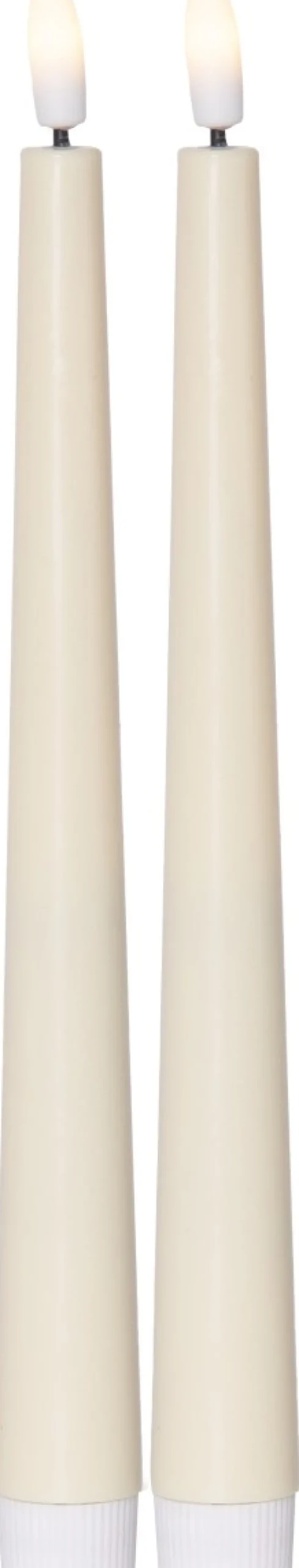 FLAMME CANDY LED-Antikljus 2-pack 26cm Gul