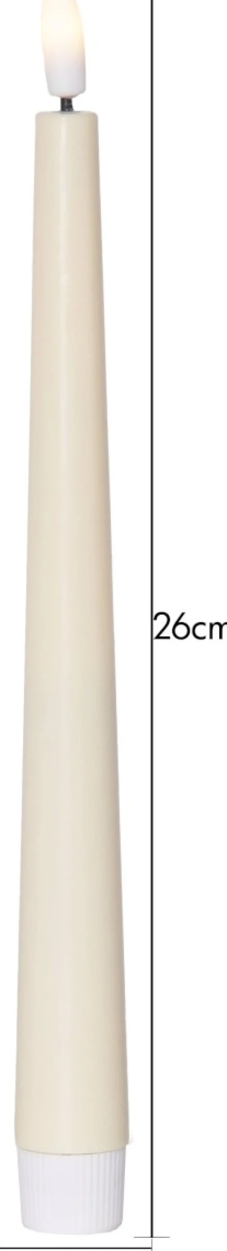 FLAMME CANDY LED-Antikljus 2-pack 26cm Gul