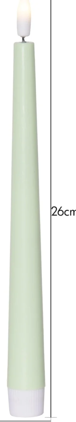 FLAMME CANDY LED-Antikljus 2-pack 26cm Grön