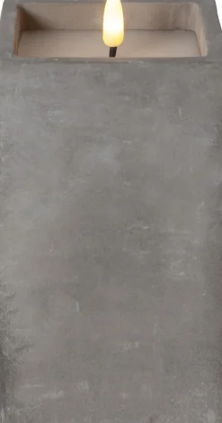 FLAMME CEM LED-Blockljus Batteri 16,5cm Grå