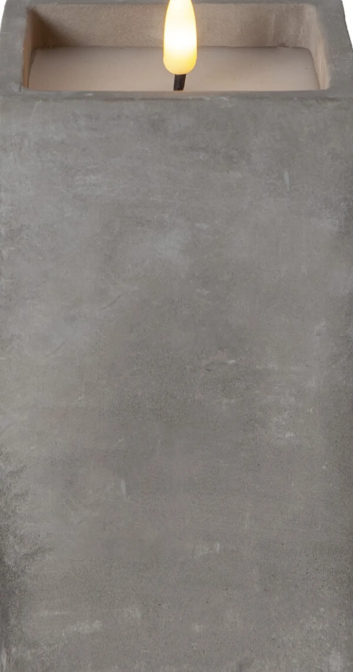 FLAMME CEM LED-Blockljus Batteri 16,5cm Grå