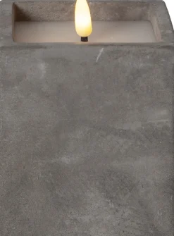 FLAMME CEM LED-Blockljus Batteri 11,5cm Grå