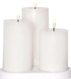 FLAMME CHARGE Blockljus 3-pack 15cm