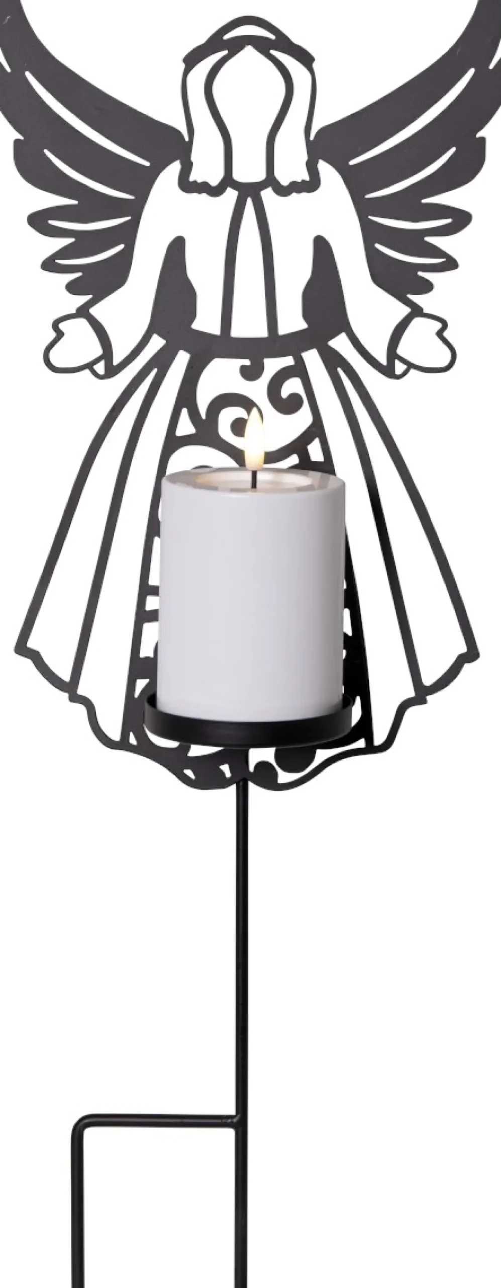 FLAMME DECO LED Gravljus 48cm Svart