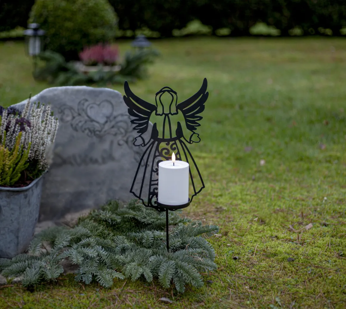 FLAMME DECO LED Gravljus 48cm Svart