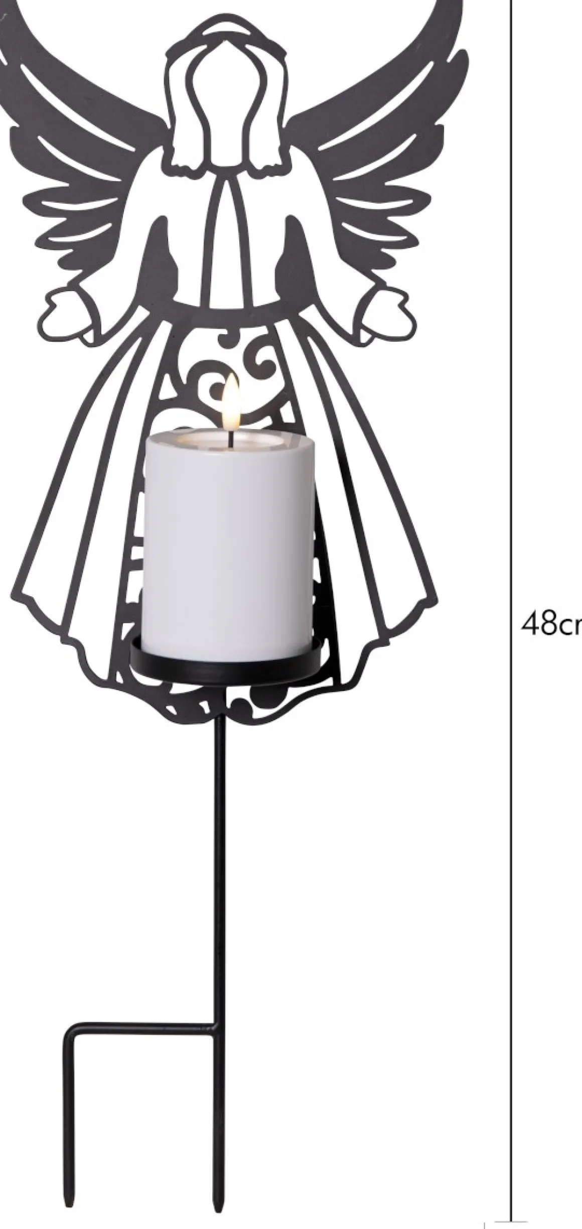 FLAMME DECO LED Gravljus 48cm Svart