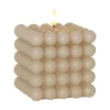 FLAMME DOT LED-Blockljus 12,5cm Beige