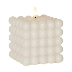 FLAMME DOT LED-Blockljus 12,5cm Vit