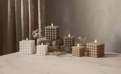 FLAMME DOT LED-Blockljus 12,5cm Vit