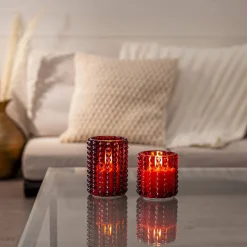 FLAMME DOTTY LED-Blockljus Batteri 10cm Röd