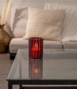 FLAMME DOTTY LED-Blockljus Batteri 13cm Röd