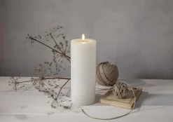 FLAMME FLOW BIG Blockljus Batteri 27,5cm Vit