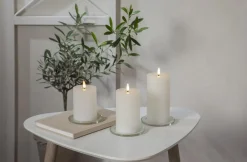 FLAMME FLOW LED-Blockljus Batteri 12,5cm Vit