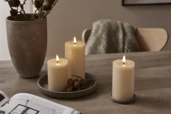 FLAMME FLOW LED-Blockljus Batteri 17,5cm Beige