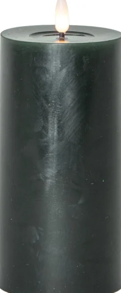 FLAMME FLOW LED-Blockljus Batteri 17,5cm Grön