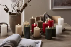 FLAMME FLOW LED-Blockljus Batteri 15cm Grön