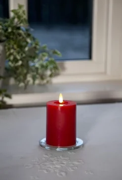 FLAMME FLOW LED-Blockljus 17,5cm Röd